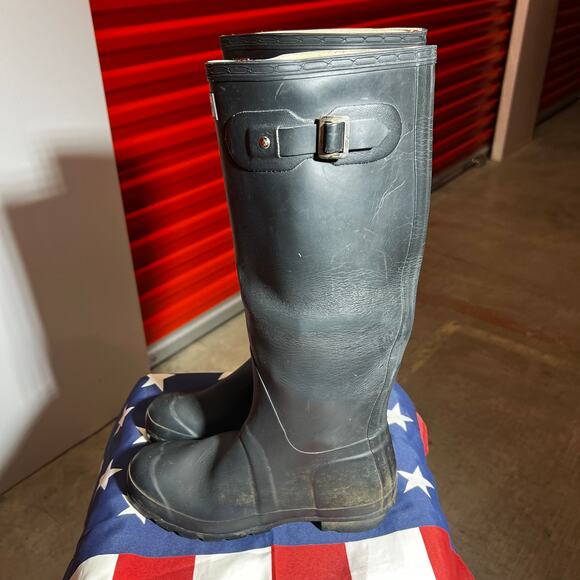 Hunter Original Tall Rain Boots Black Women's 8 - Picture 4 of 8